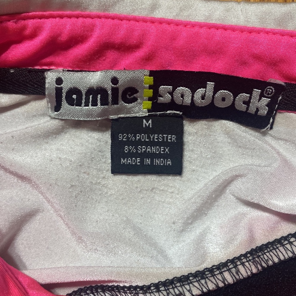 Jamie sadock black, gray & pink quarter zip short sleeve top size m - Picture 7 of 7